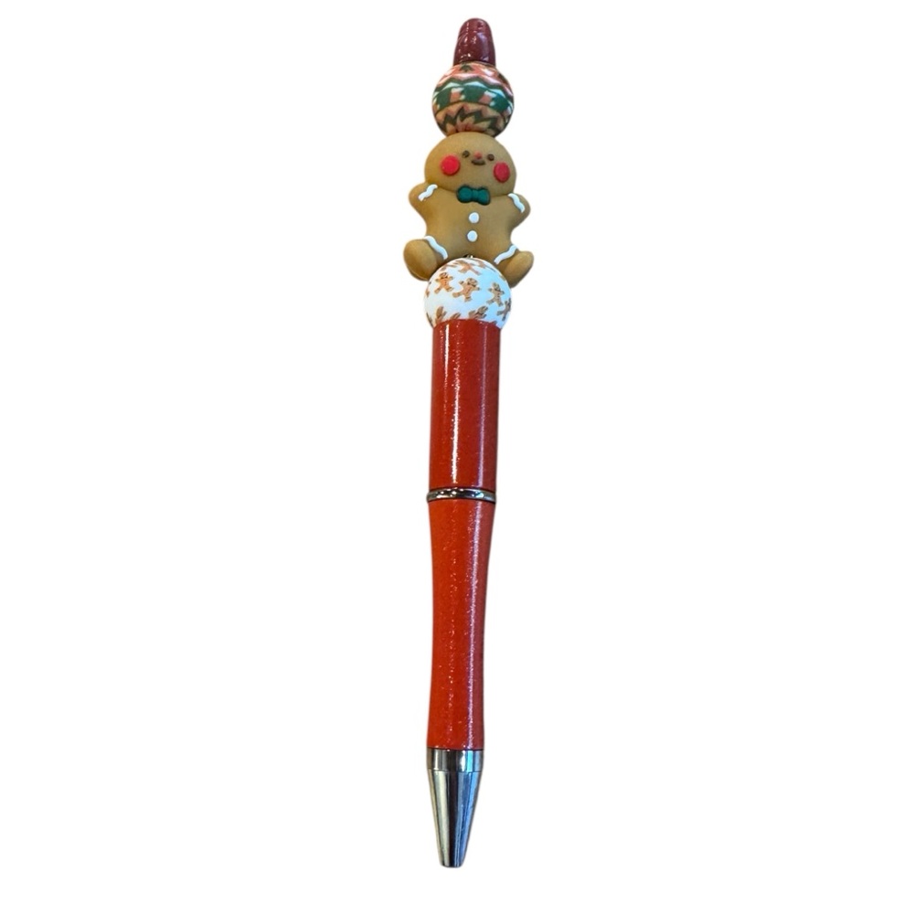Gingerbread Man Beaded Pen